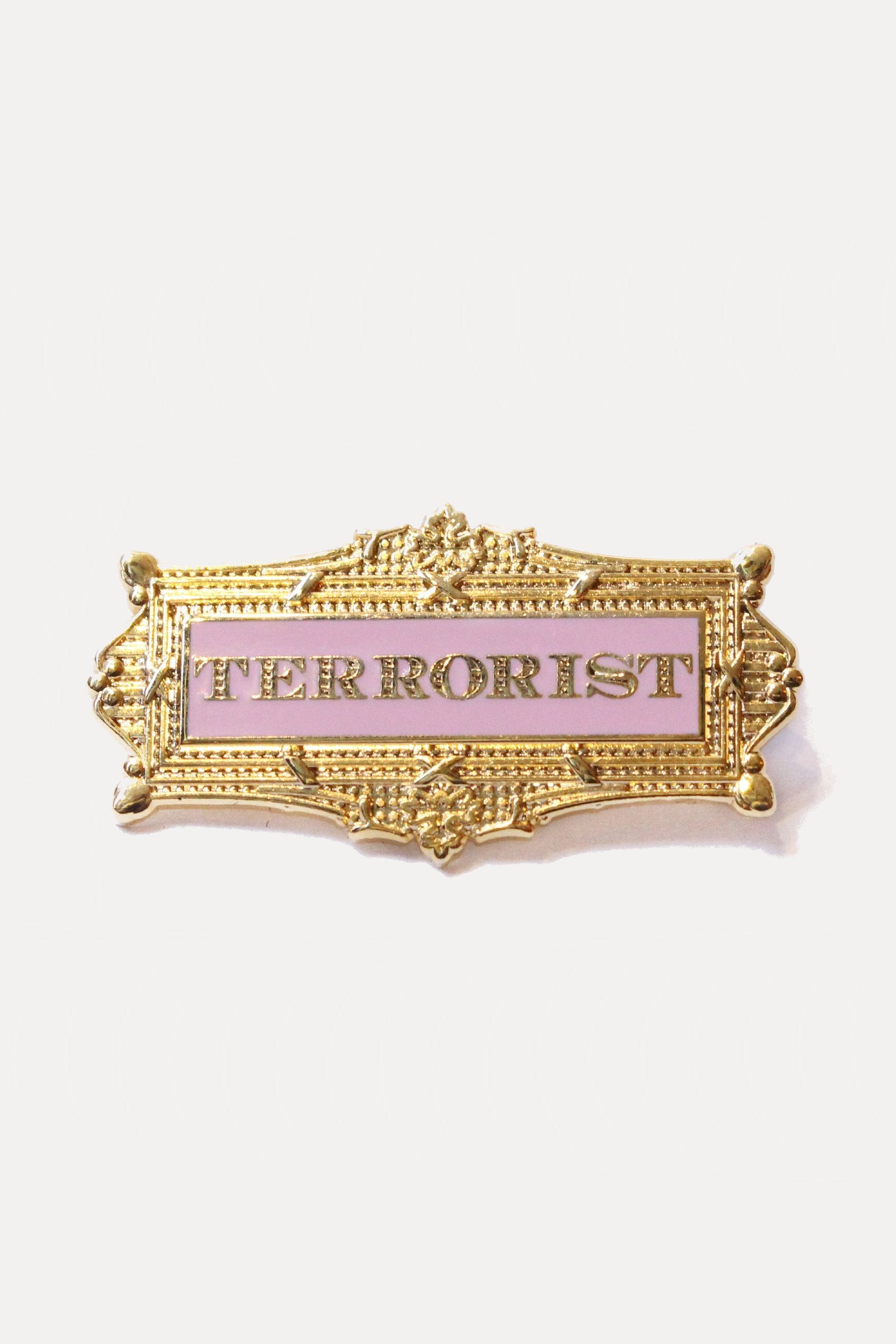 FRAMED TERRORIST PIN - PINK-accessories-A Child Of The Jago