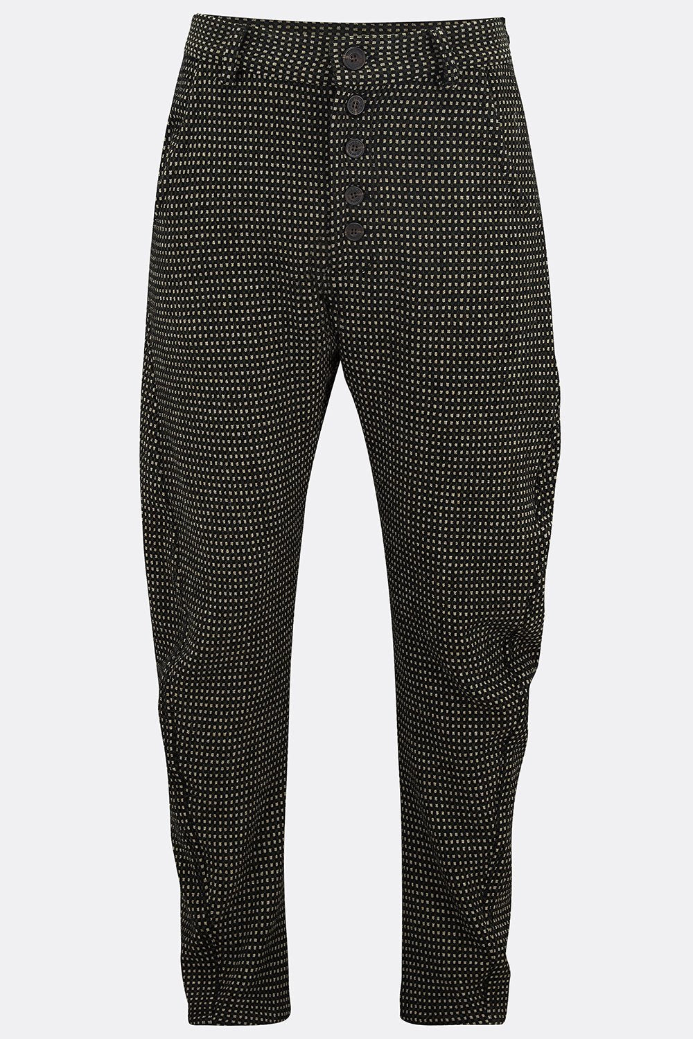 APACHE TROUSERS IN MOSS GREEN / CREAM (made to order)-menswear-A Child Of The Jago
