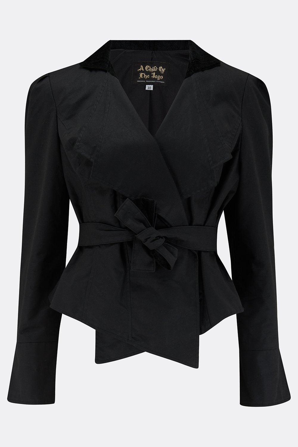 ARTEMIS JACKET IN BLACK WAX COTTON (made to order)-womenswear-A Child Of The Jago