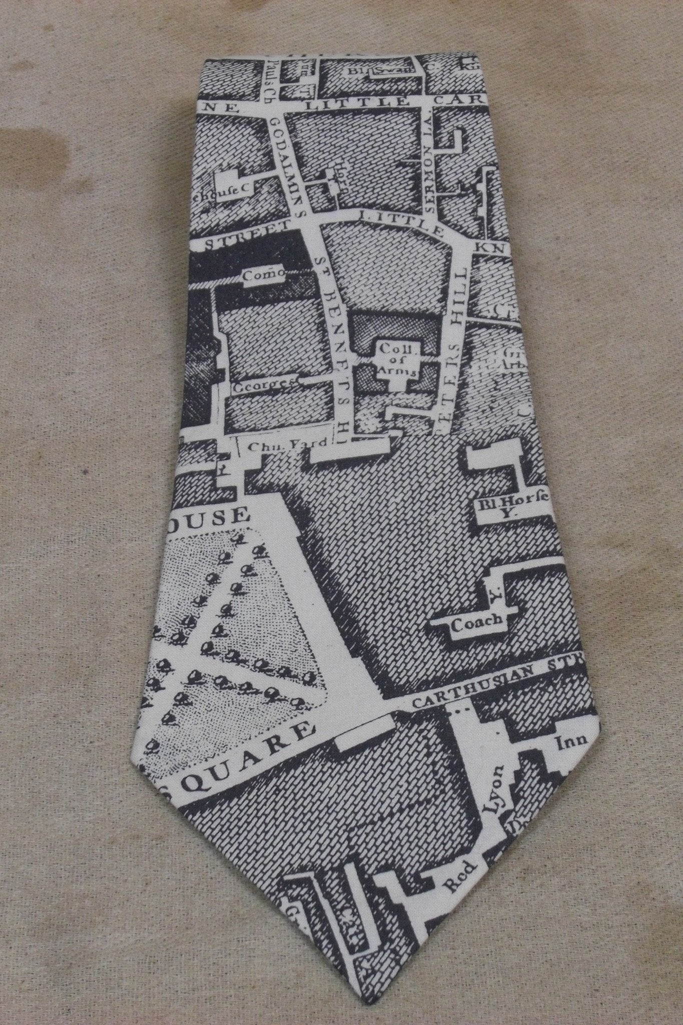 BOUNDARY TIE - CHARCOAL MAP-accessories-A Child Of The Jago