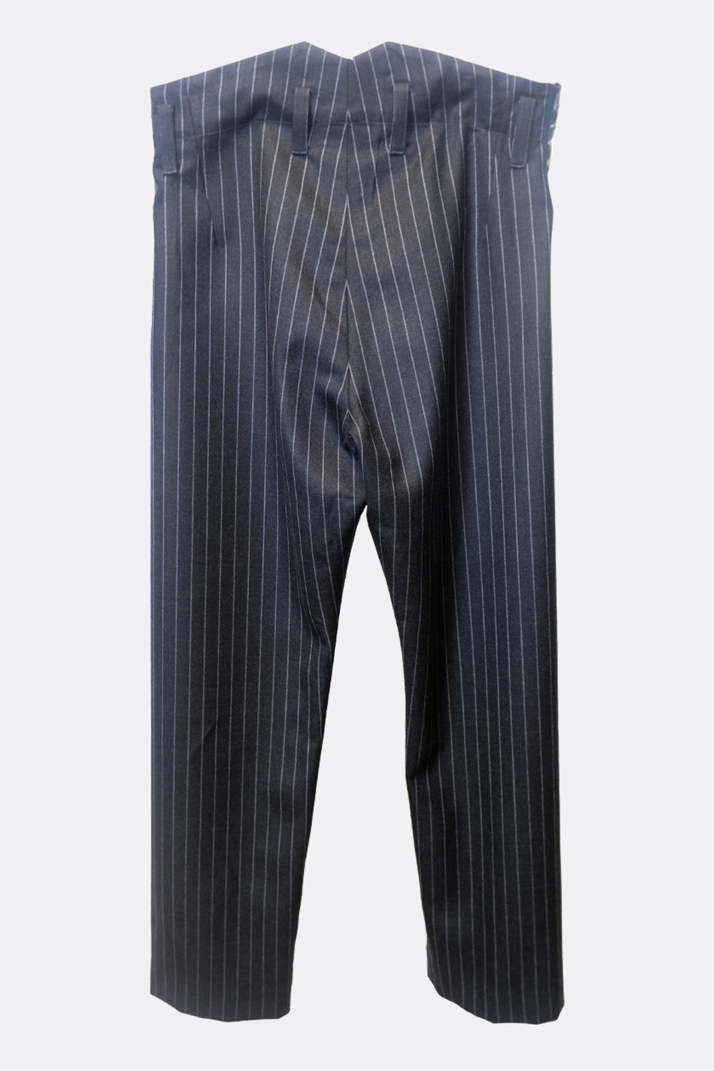 CAVALRY TROUSERS IN GREY STRIPE WITH LEOPARD CONTRAST (made to order)-menswear-A Child Of The Jago