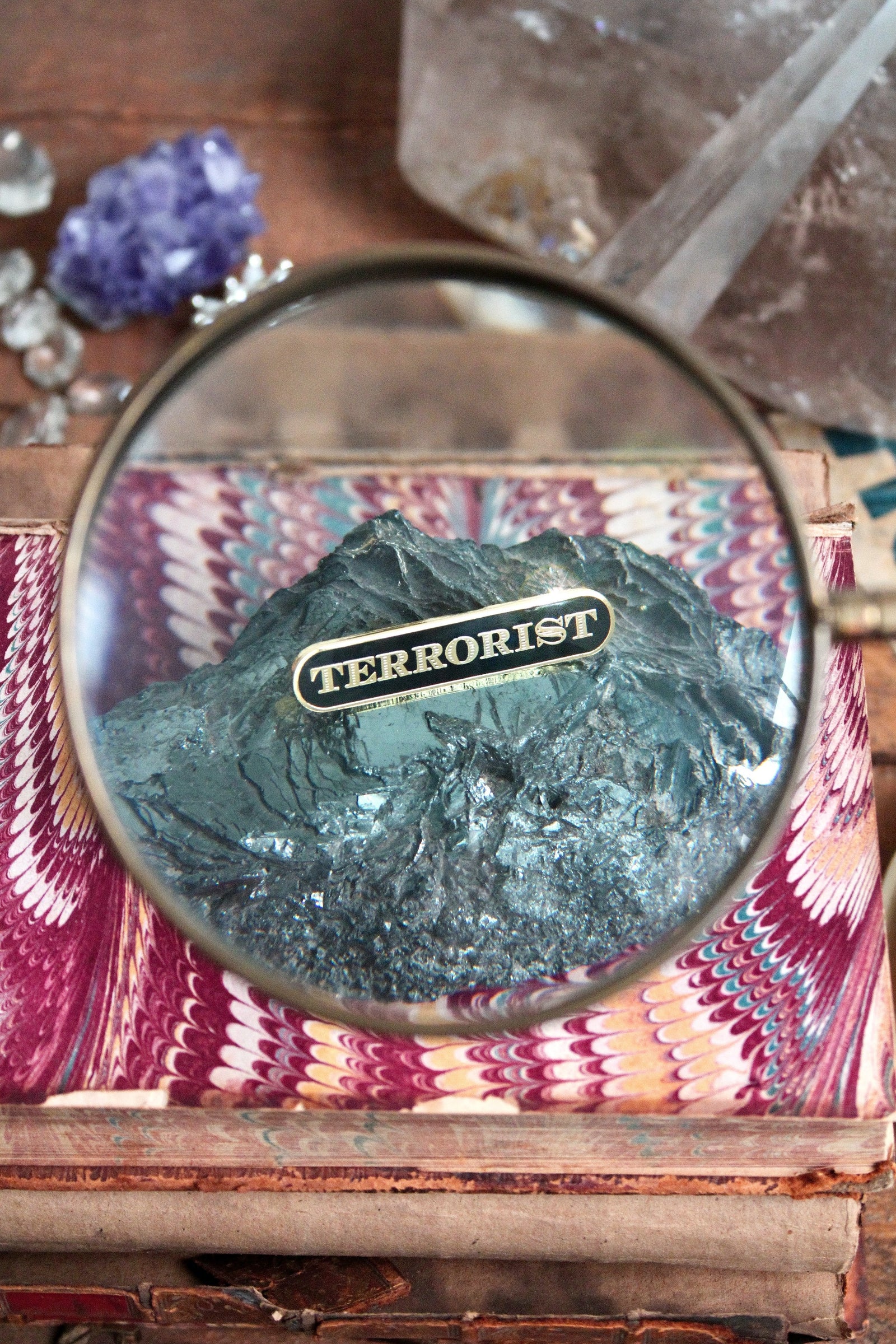 CLASSIC TERRORIST PIN - BLACK-accessories-A Child Of The Jago