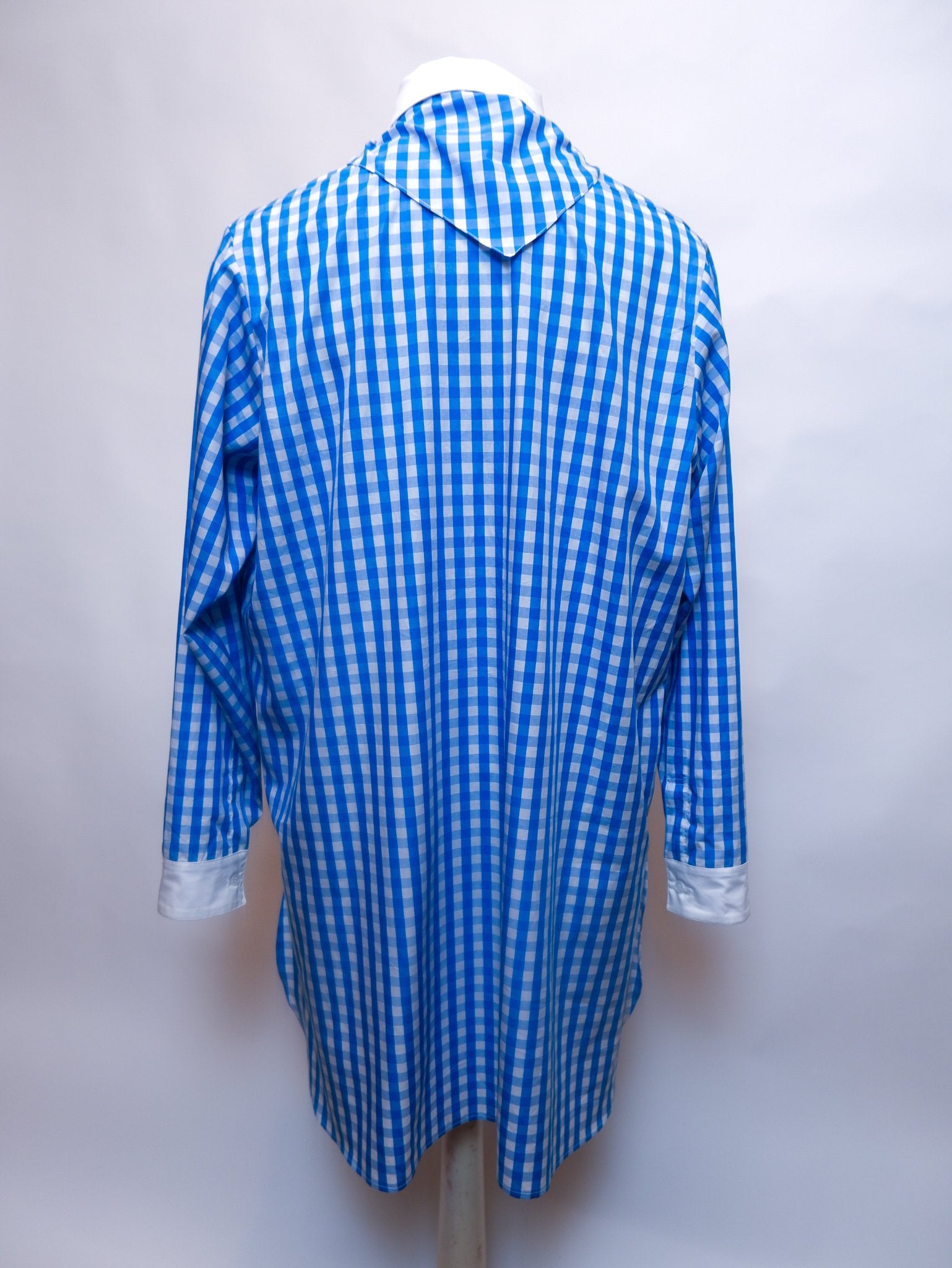 DRESS SHIRT IN BLUE CHECK WITH WHITE CONTRAST - MADE TO ORDER-menswear-A Child Of The Jago