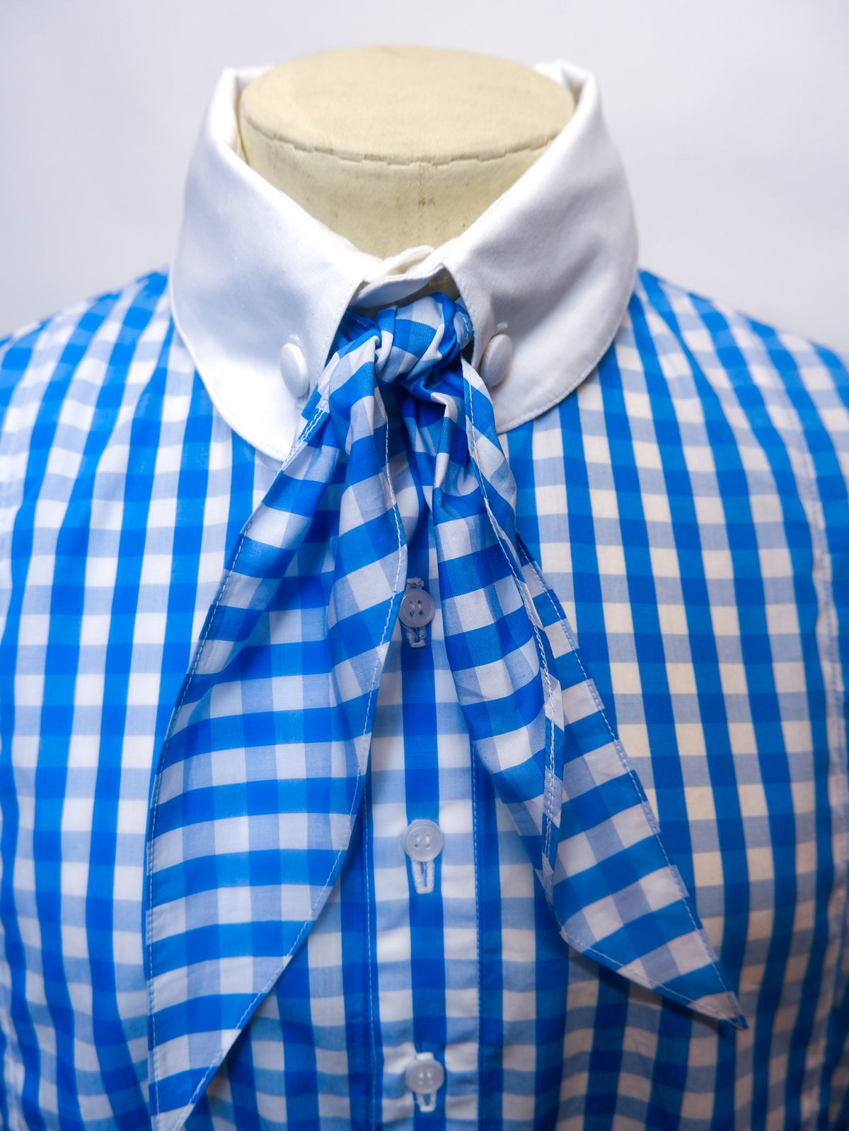 DRESS SHIRT IN BLUE CHECK WITH WHITE CONTRAST - MADE TO ORDER-menswear-A Child Of The Jago