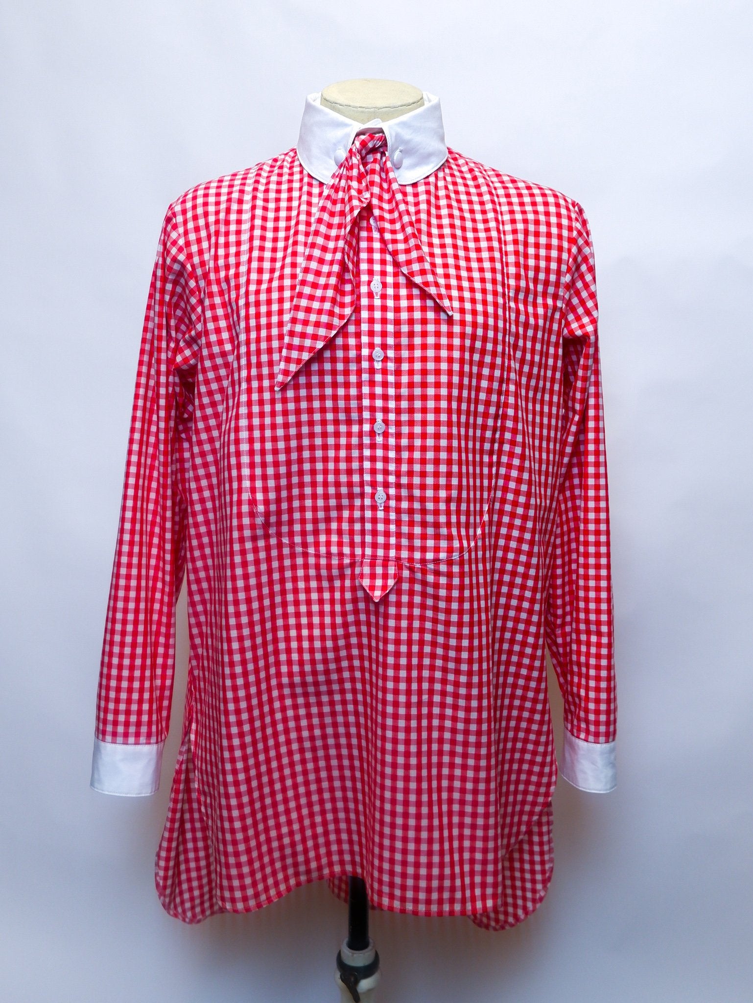 DRESS SHIRT IN RED CHECK WITH WHITE CONTRAST - MADE TO ORDER-menswear-A Child Of The Jago
