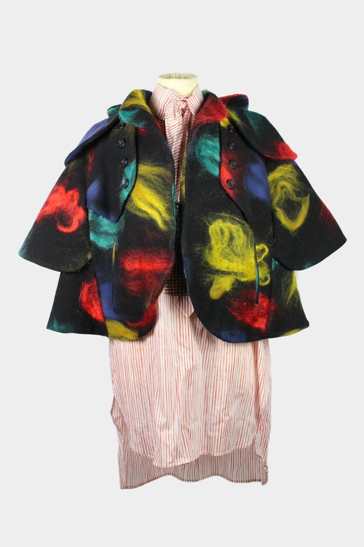 FANSHAWE CAPE IN BLACK WITH CONTRASTS-womenswear-A Child Of The Jago