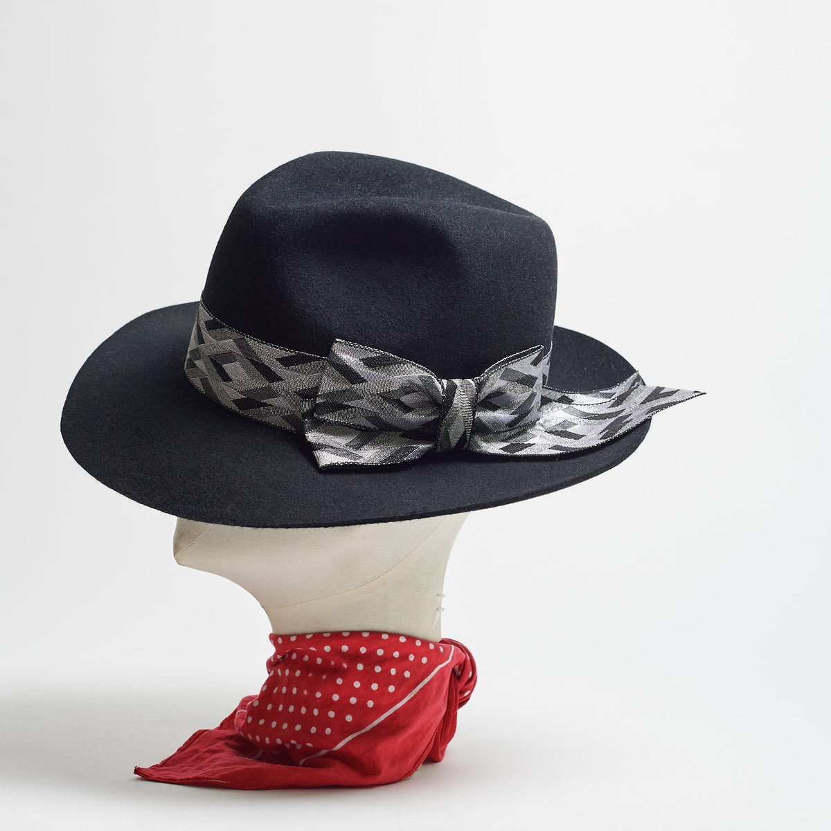 FEDORA - OBSIDIAN - SIZE M - SPECIAL RIBBON-hats-A Child Of The Jago
