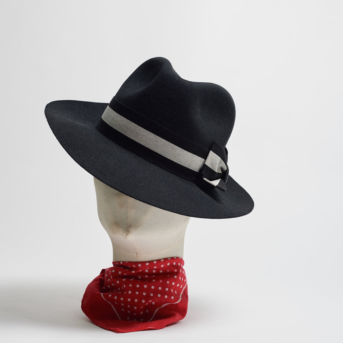 FEDORA - OBSIDIAN - SIZE S - SPECIAL RIBBON 2-hats-A Child Of The Jago