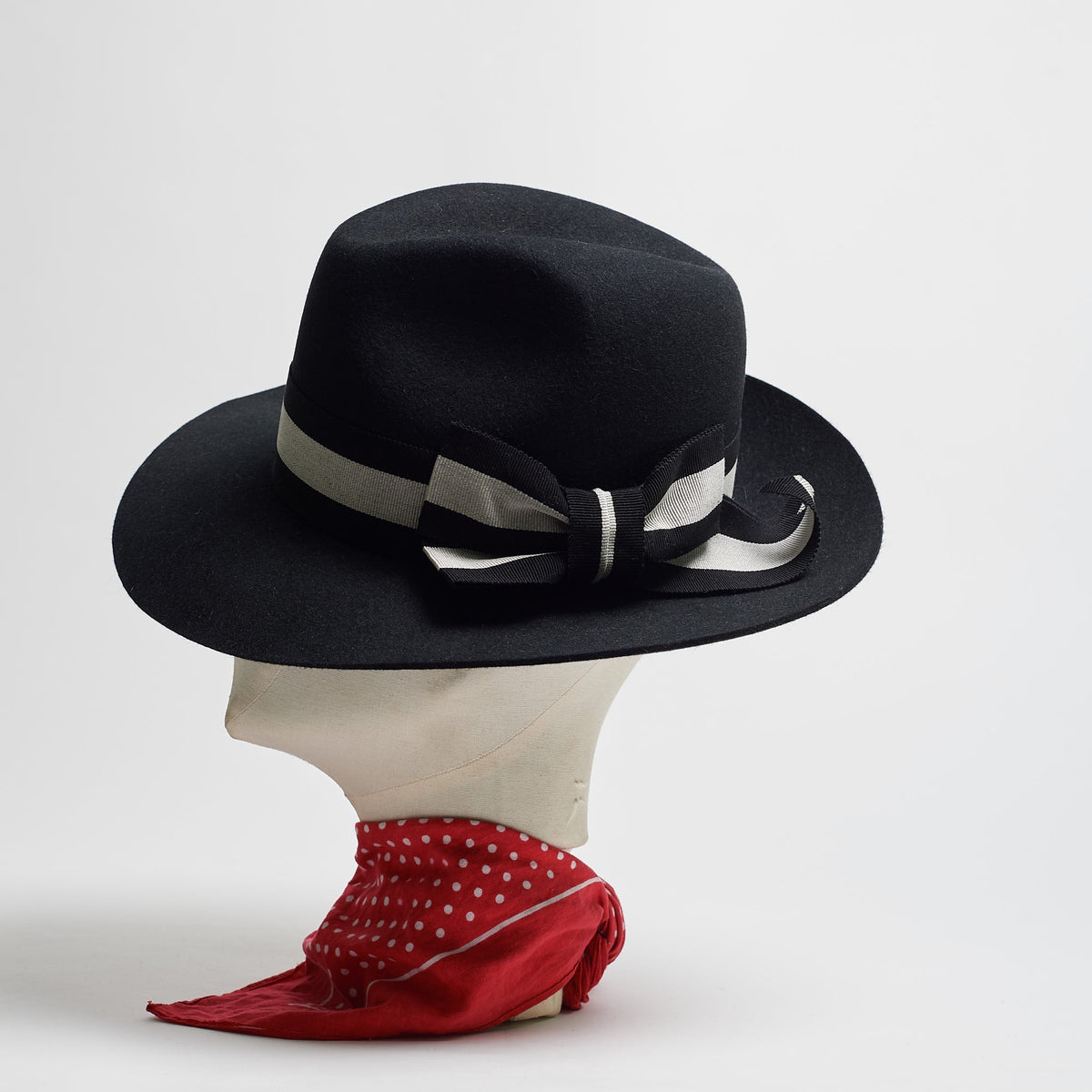 FEDORA - OBSIDIAN - SIZE S - SPECIAL RIBBON 2-hats-A Child Of The Jago