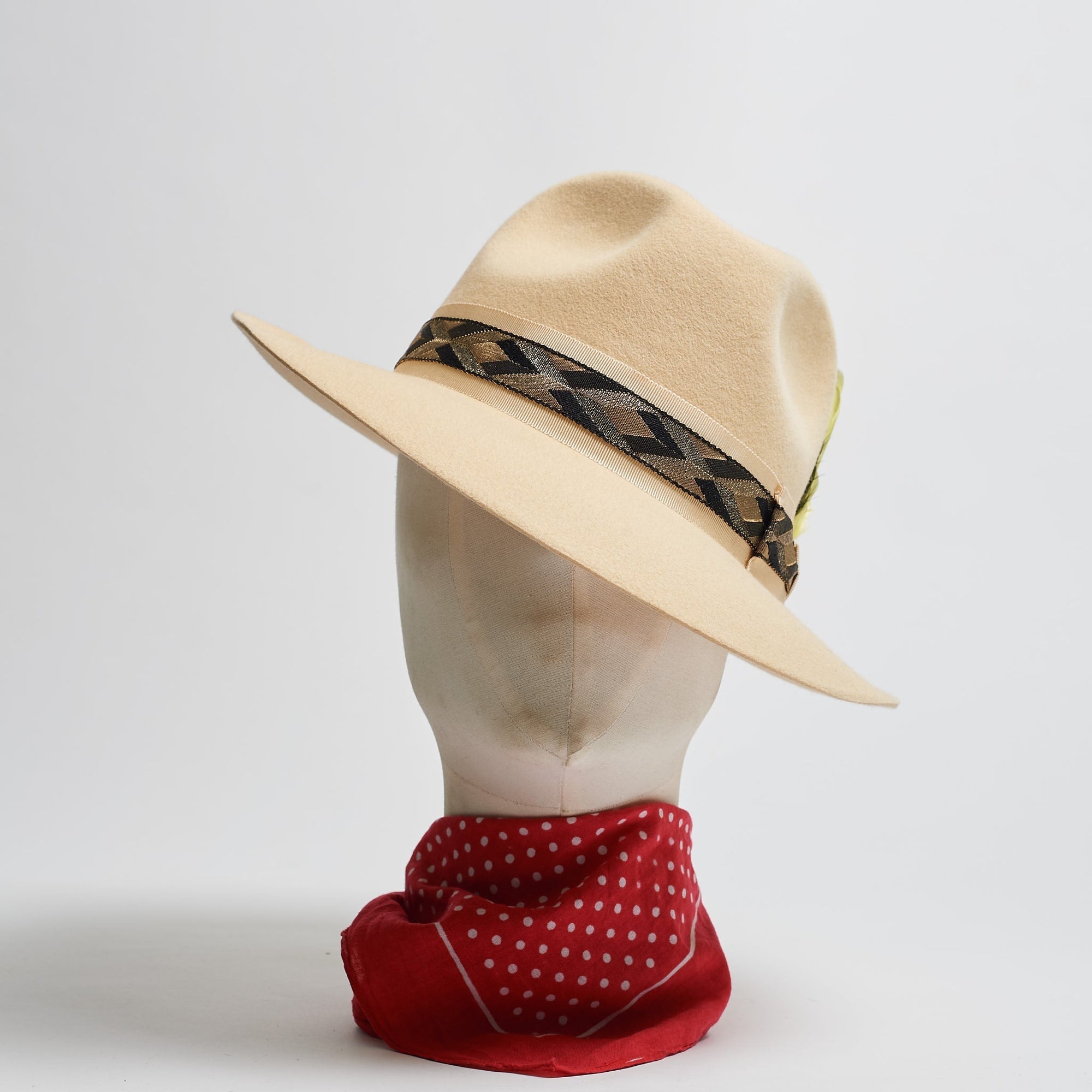 FEDORA - PARCHMENT - SIZE S - SPECIAL RIBBON-hats-A Child Of The Jago