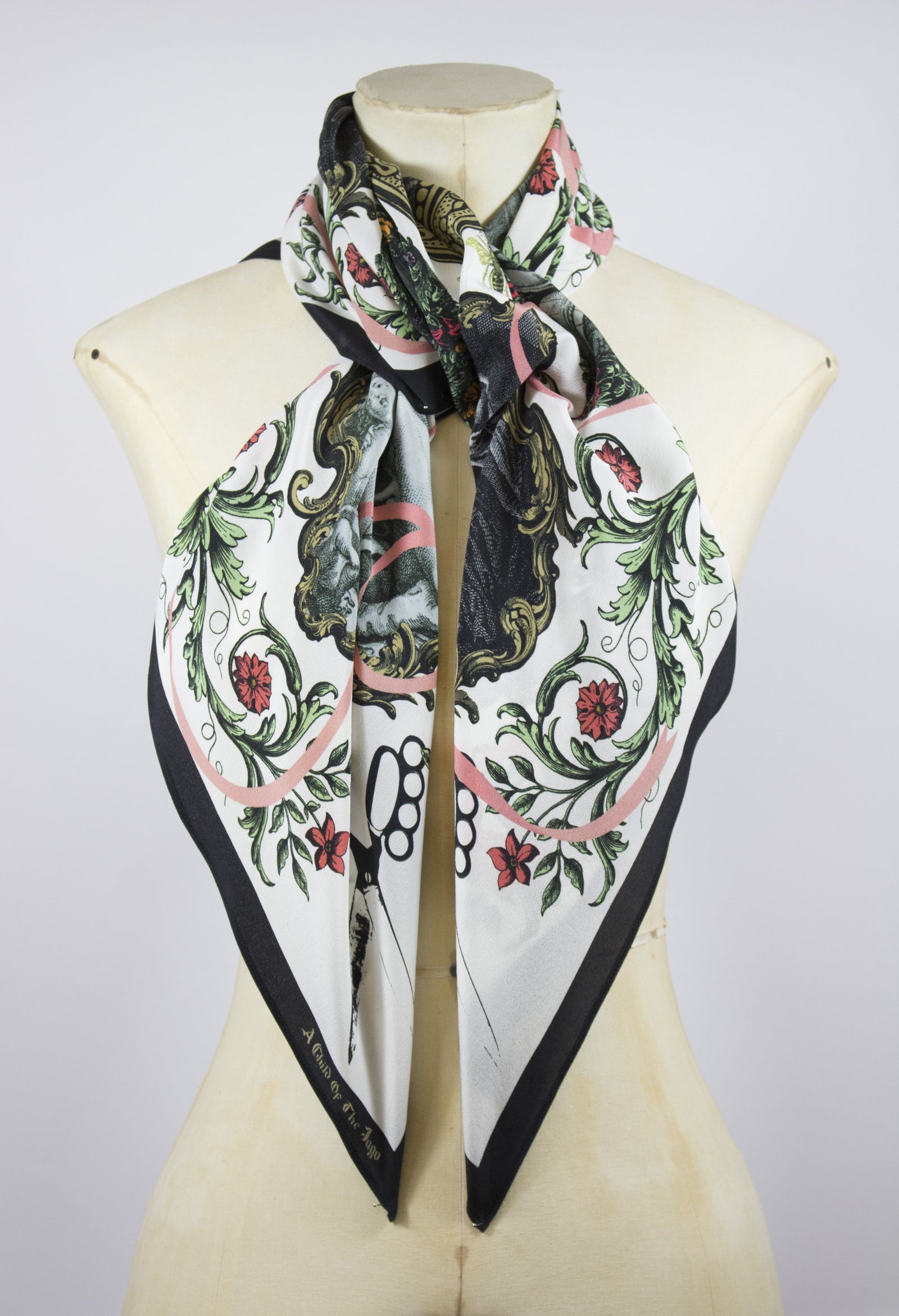 SILK SOUVENIR SCARF - WHITE-accessories-A Child Of The Jago