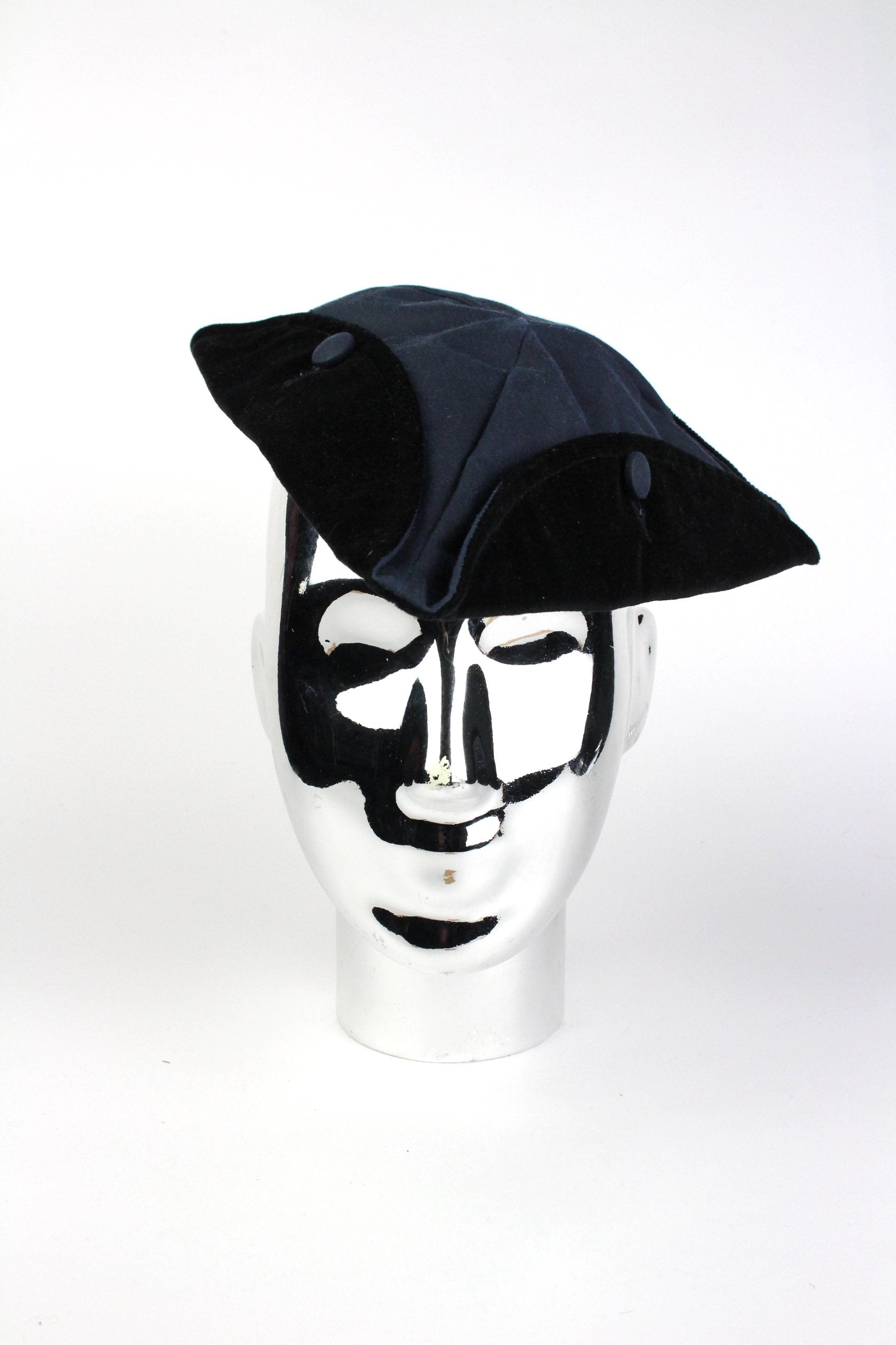 SMALL TRICORNE - NAVY WAXED-hats-A Child Of The Jago
