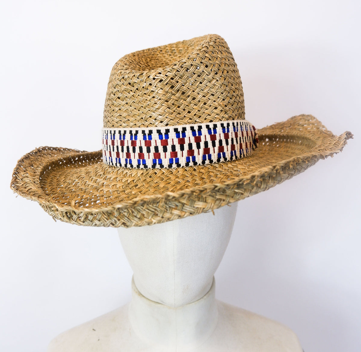 STRAW HIGHWAYMAN - CREAM AZTEC BAND-hats-A Child Of The Jago