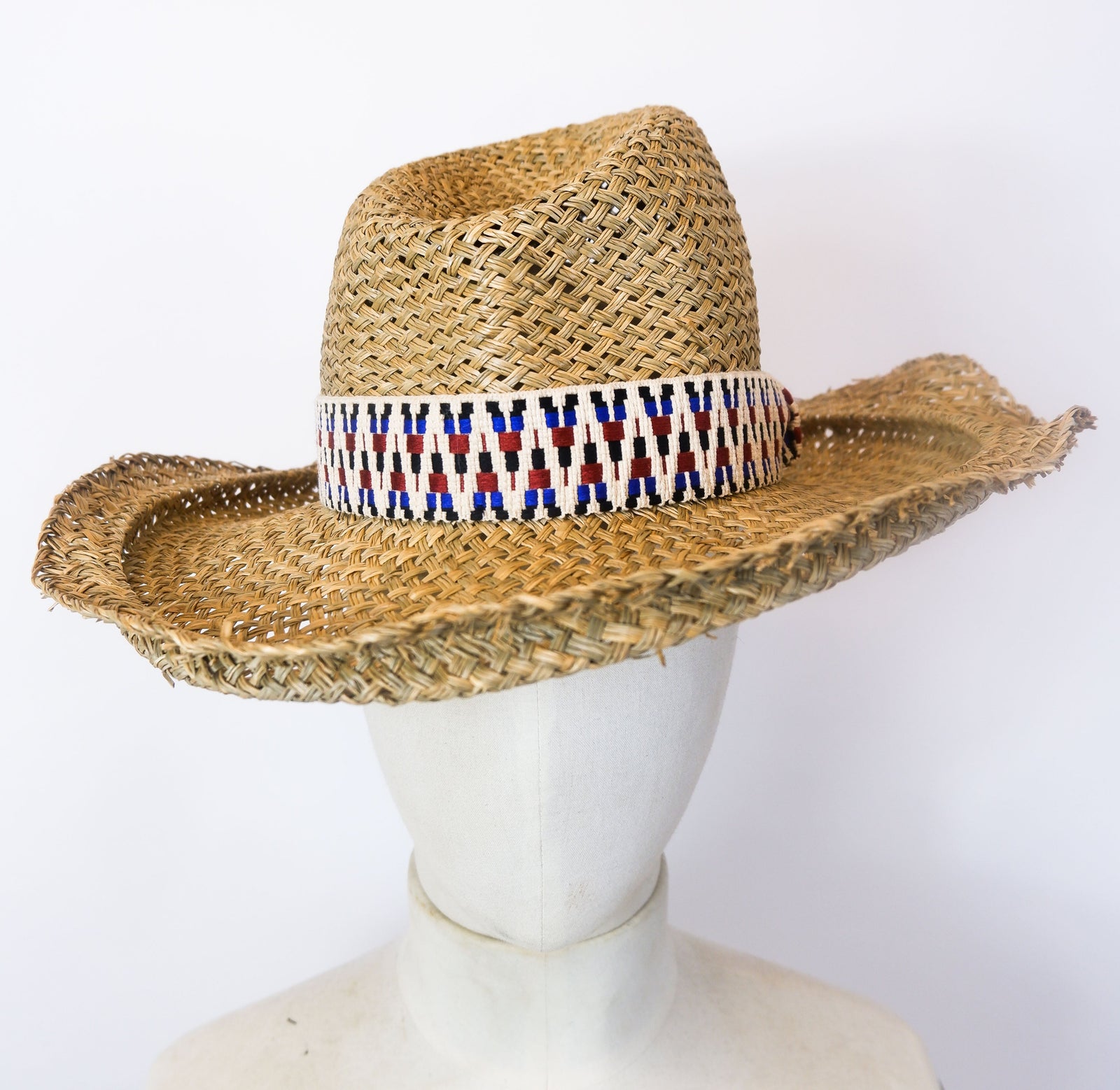 STRAW HIGHWAYMAN - CREAM AZTEC BAND-hats-A Child Of The Jago