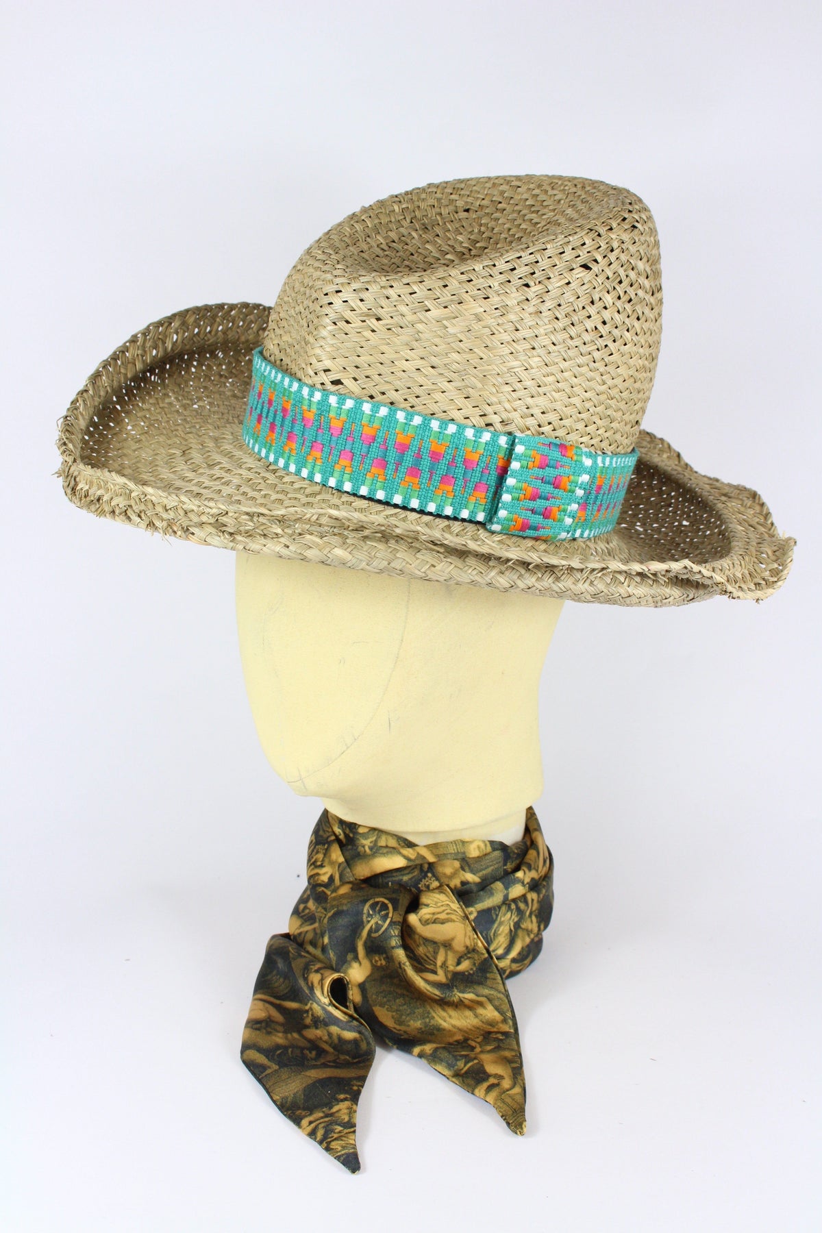 STRAW HIGHWAYMAN - GREEN AZTEC BAND-hats-A Child Of The Jago