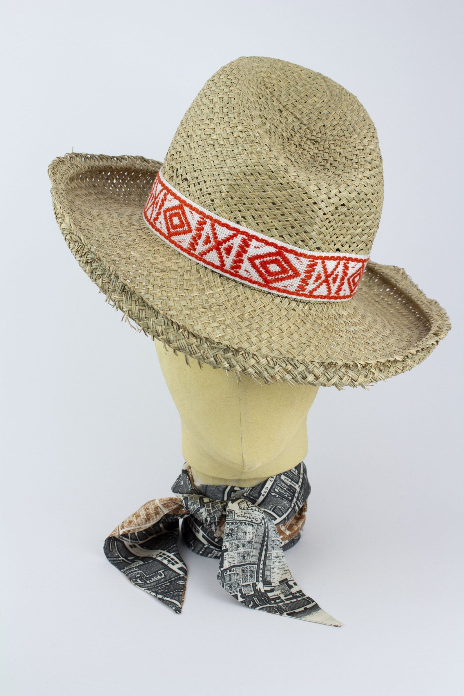 STRAW HIGHWAYMAN - ORANGE NAVAJO BAND-hats-A Child Of The Jago