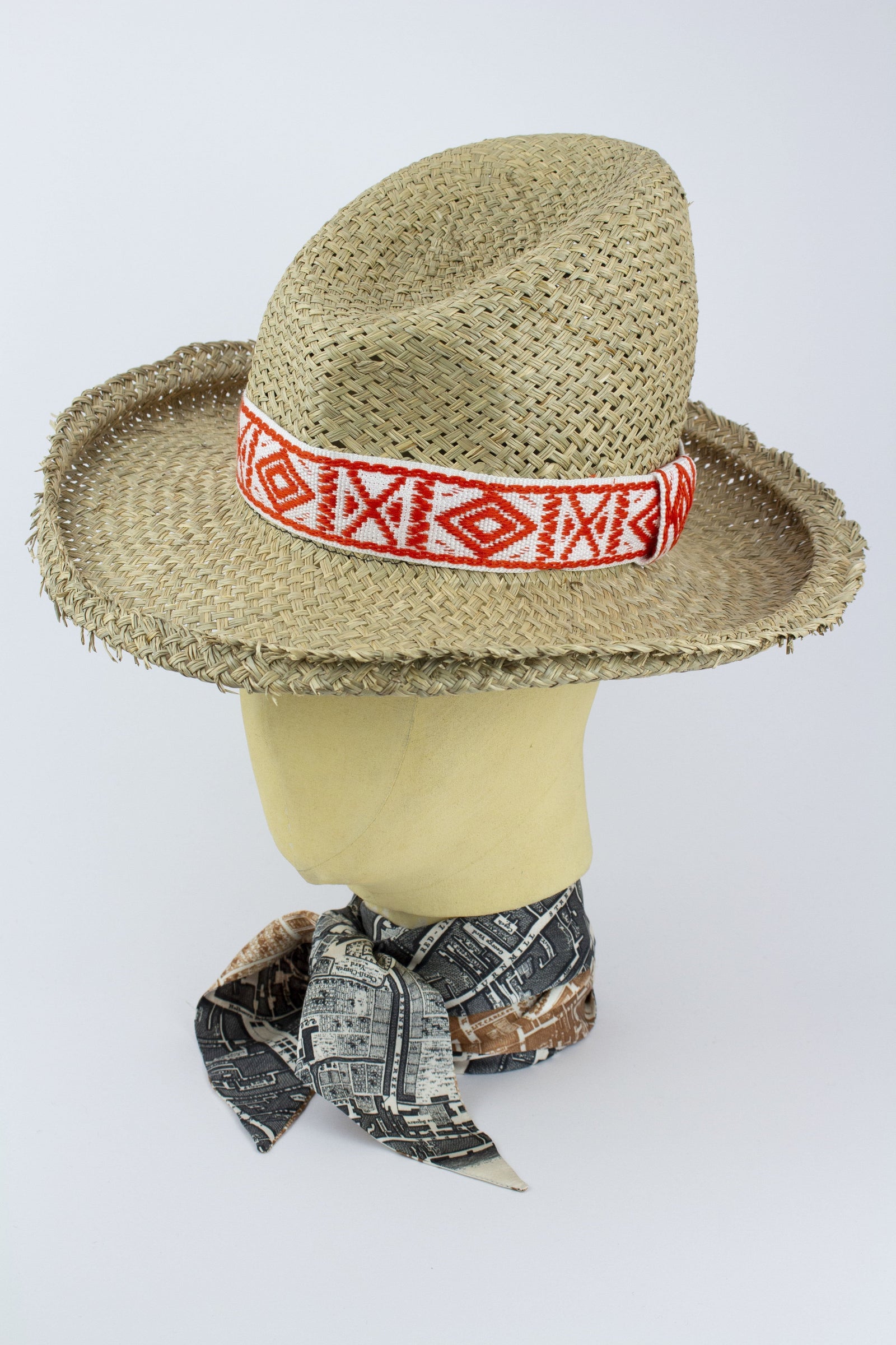 STRAW HIGHWAYMAN - ORANGE NAVAJO BAND-hats-A Child Of The Jago