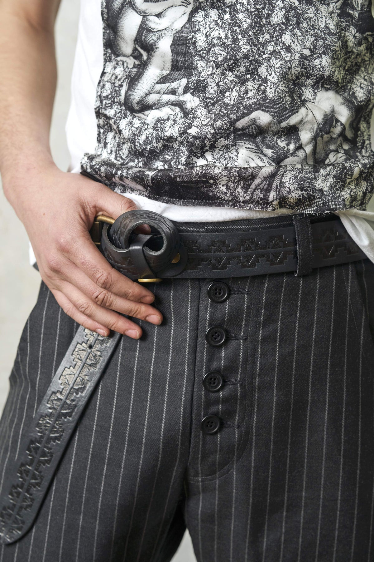 APACHE TROUSERS - GREY STRIPE (made to order)-A Child Of The Jago