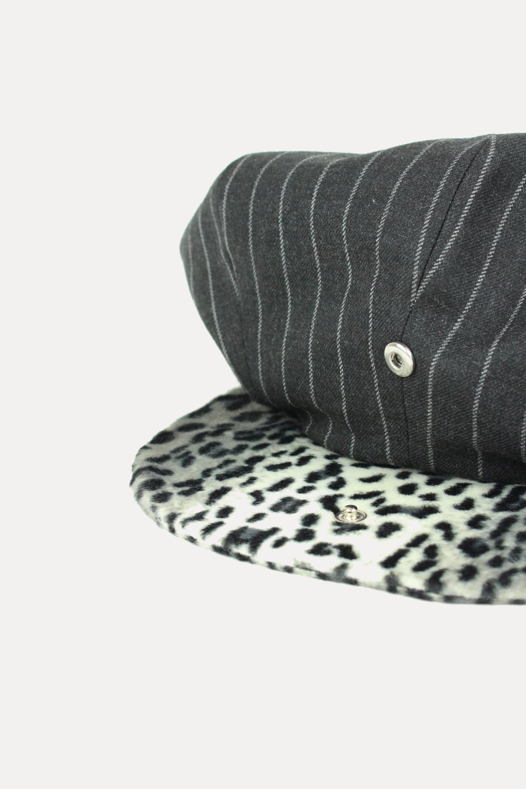 CLYDE - GREY STRIPE W/ LEOPARD (made to order)-hats-A Child Of The Jago
