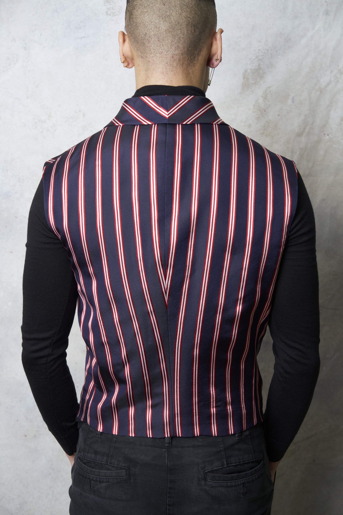 DILLINGER SILK WAISTCOAT IN NAVY ROCHESTER (made to order)-menswear-A Child Of The Jago