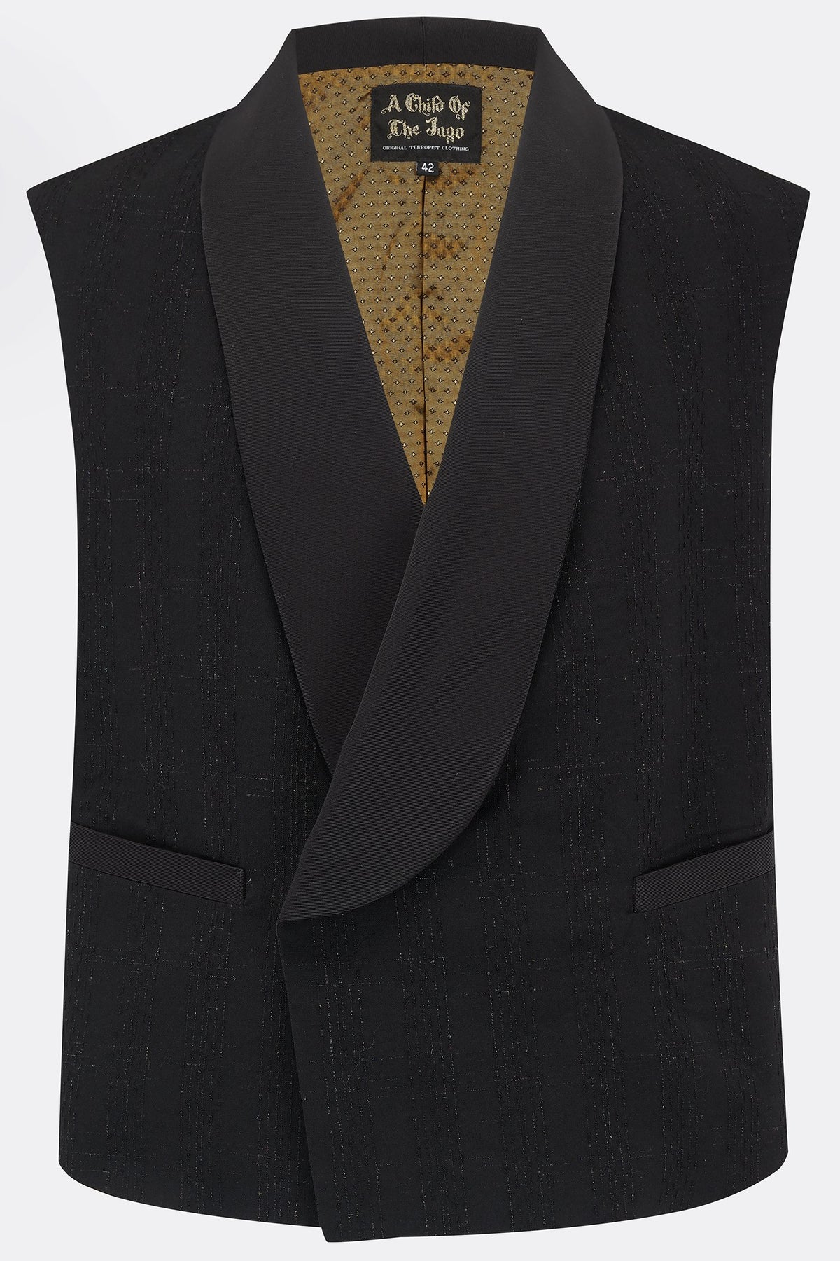 DILLINGER WAISTCOAT IN BLACK WOOL-menswear-A Child Of The Jago