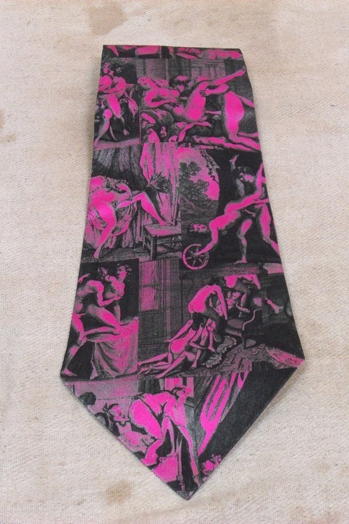 PORN SILK TIE - PINK-accessories-A Child Of The Jago