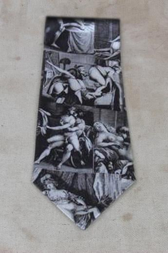 PORN SILK TIE - SILVER-accessories-A Child Of The Jago