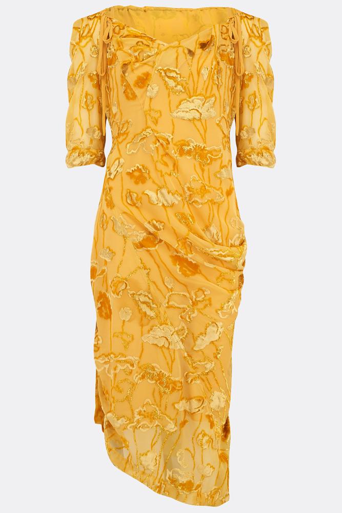 SAFFRON SILK DRESS-womenswear-A Child Of The Jago