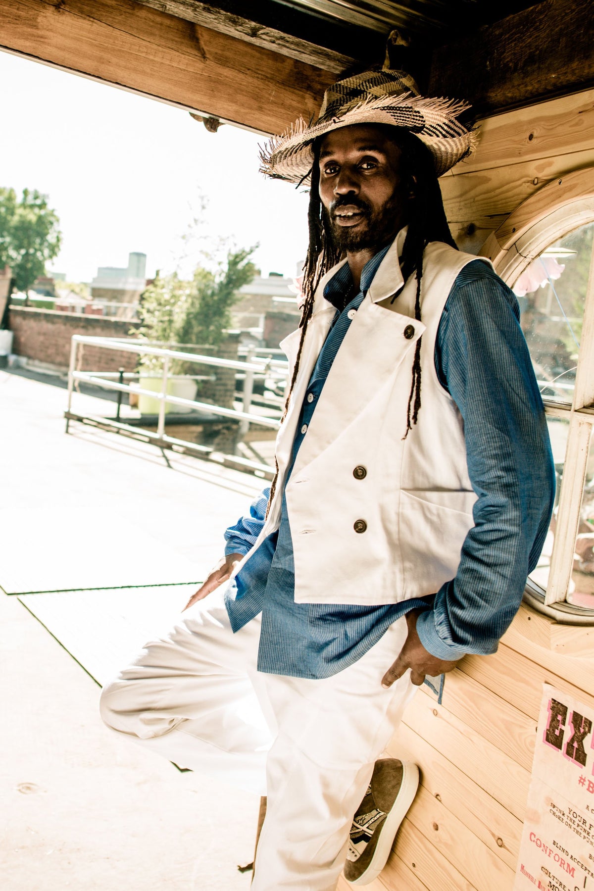 SEA DOG WAISTCOAT IN WHITE COTTON-menswear-A Child Of The Jago