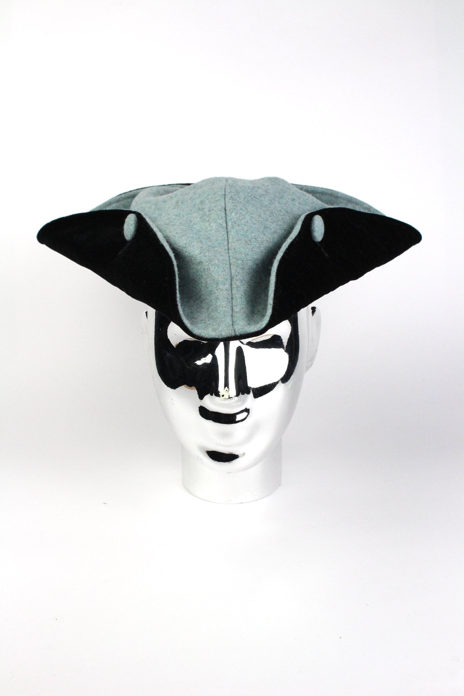 TRICORNE - BLUE MELTON-hats-A Child Of The Jago