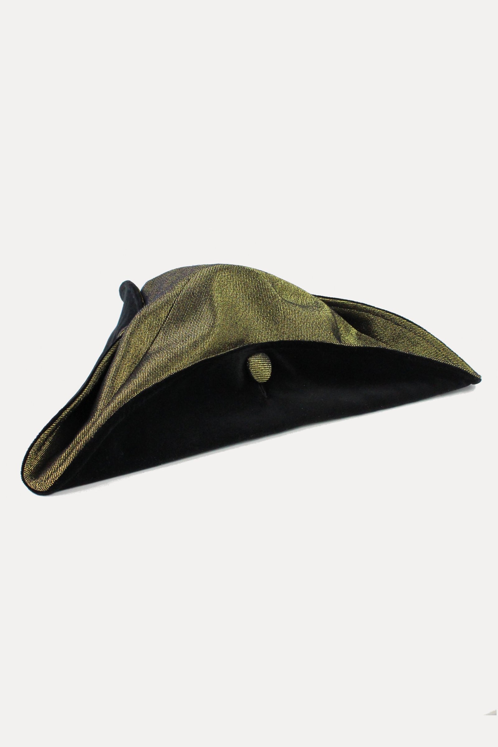 TRICORNE - GOLD DENIM AND VELVET-hats-A Child Of The Jago