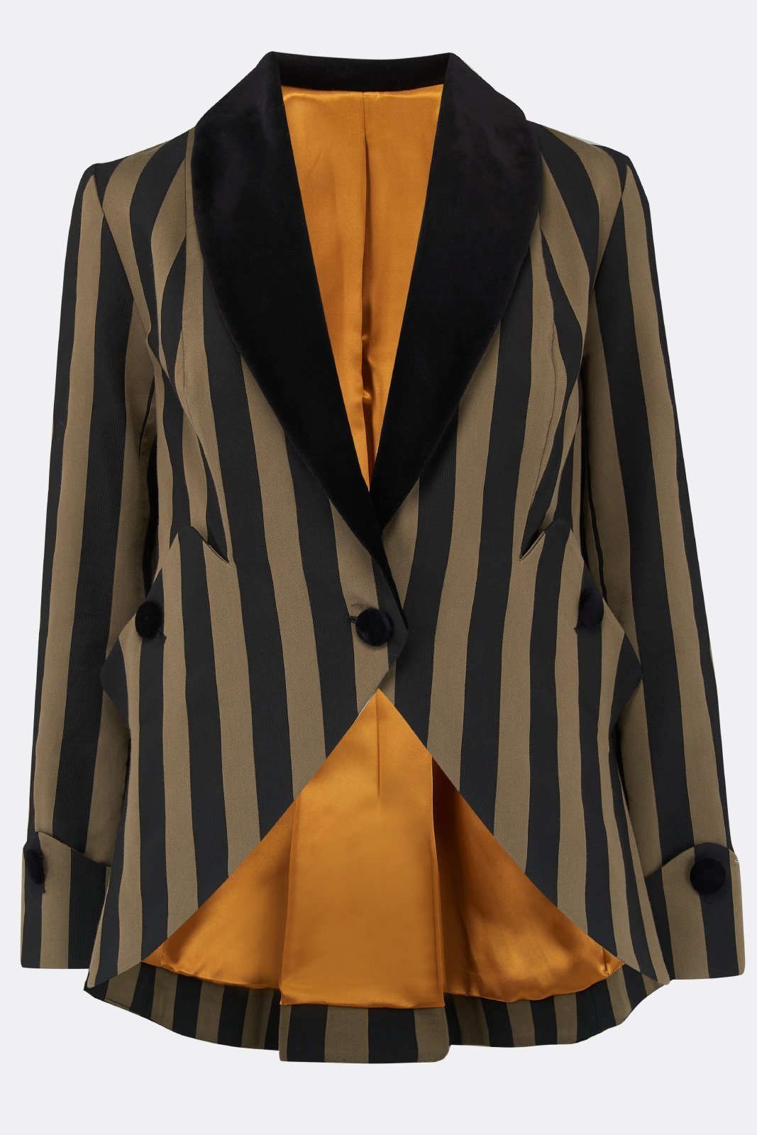 VESTA JACKET IN OLIVE AND BLACK STRIPE - A Child Of The Jago