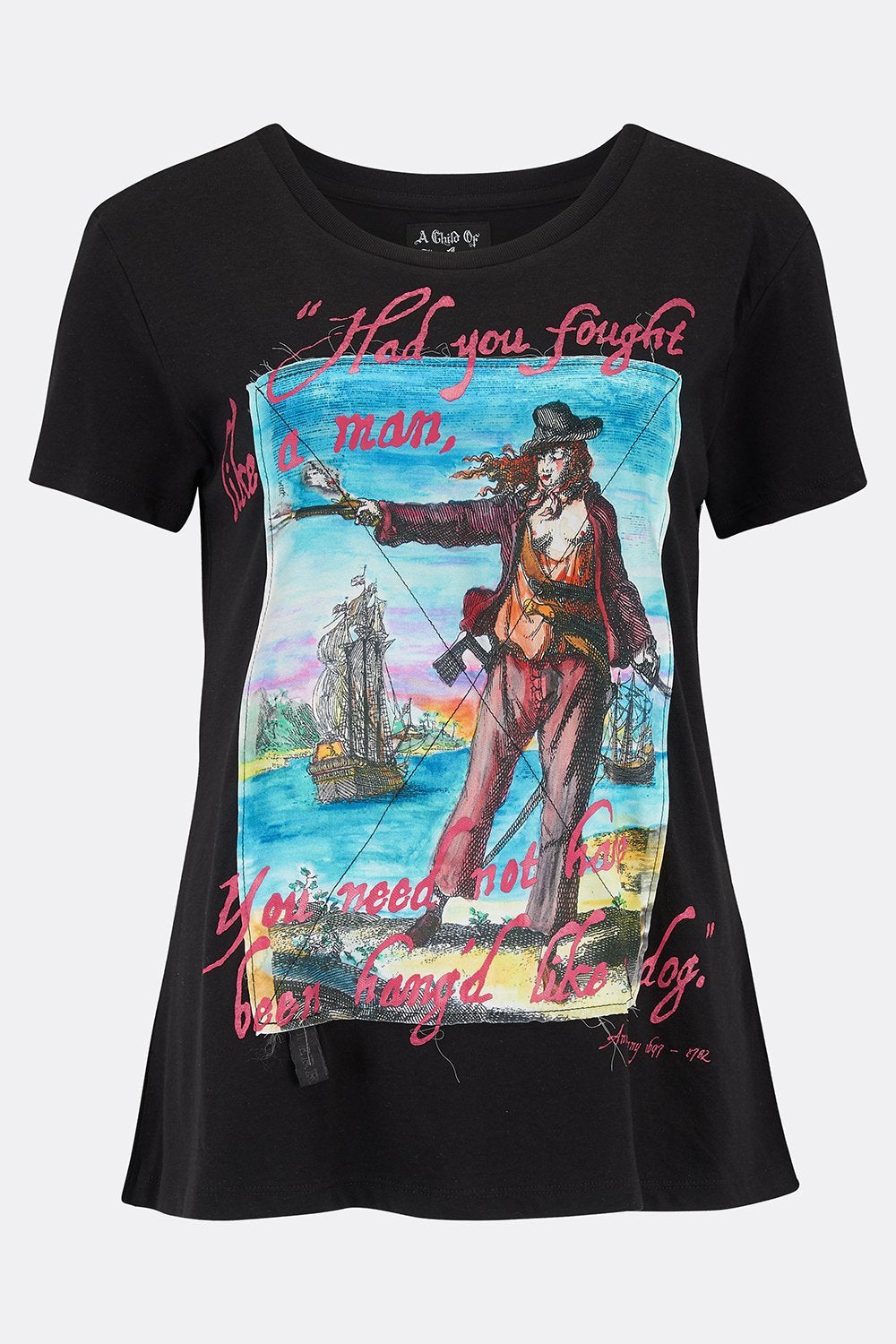 WOMEN'S ANNE BONNY BLACK TEE SHIRT-T shirts-A Child Of The Jago